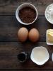 Chocolate cake for two with cream